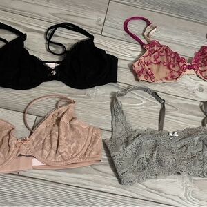 Victoria’s Secret: Elegant Lace Bra Set - Black, Pink, Gray & Nude